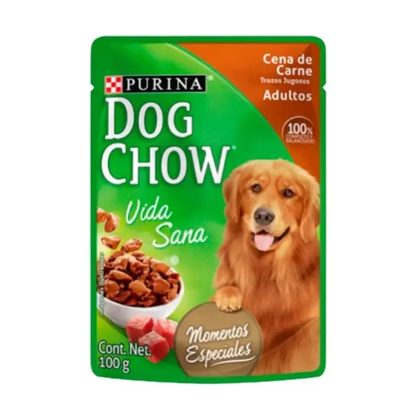 dog chow cena de carne trozos jugosos
